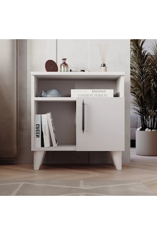 Reyo Home Enda Kommen 3 Bölmeli Kapaklı Komodin Beyaz