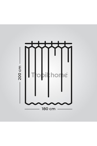 Tropik Home Pudra Banyo Perdesi-banyo Dekorasyon Perdesi 180x200cm Gül Kurusu Duş Perdesi Genel