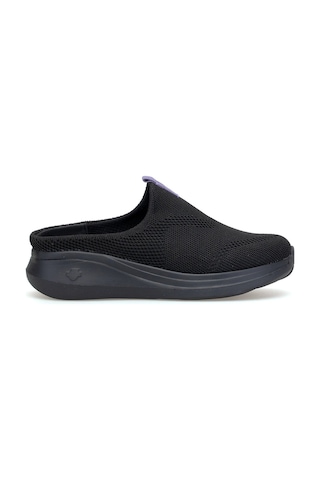King Paolo K5221 Alabanda Kadın Memory Foam Sabo Terlik Siyah Siyah