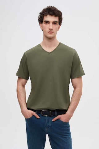 D's Damat Ds Damat Slim Fit Haki V Yaka %100 Pamuk T-shirt 4HC141996755M Haki
