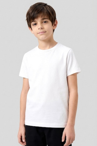 Standart Fit Basic O Yaka 3lü Paket Siyah-beyaz-lacivert Unisex Çocuk T-shirt - 11328 Lacivert - Beyaz