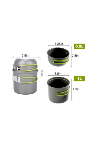 Createtech Yeşil Yapışmaz Tencere Seti: Pratik Skycity, Kamp & Açık Hava Alüminyum Yeşil