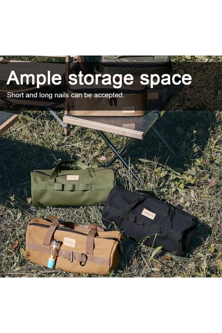 Skycity Kamp Çadır Çivi Depolama Çantası - Dış Mekan Aletleri, Rüzgar Teli, Çekiç Saklama Torbası - Kalın Kumaş - Siyah Siyah