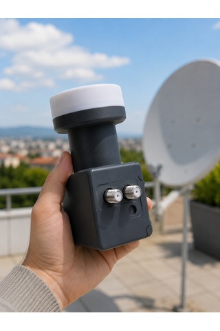 Twin Lnb Çift Çıkışlı Uydu Anten Lnb 4k Ultra Hd Ku Band 0.1 Db - Lisinya