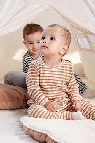 Organik Pamuklu Kaşkorse Modal Kahve Bebek Takımı Kahve
