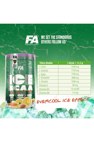 Fa Nutrition Ice Bcaa 60 Servis Citrus & Peach Aroması 375 G