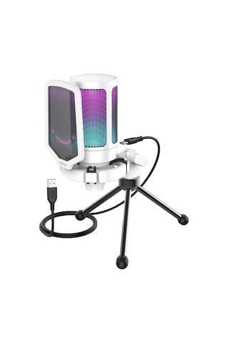 Fifine Ampligame A6vw Rgb Usb Beyaz Gaming Mikrofo