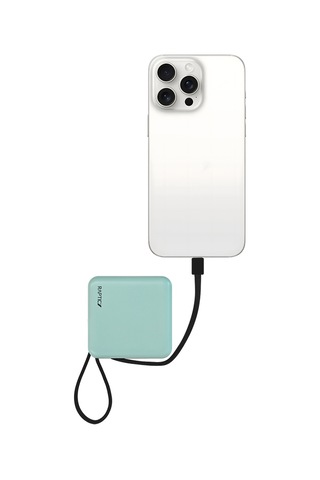 Raptic Lightning Ve Type-c Kablolu Dijital Led Göstergeli Askılı Powerbank 5000mah Yeşil