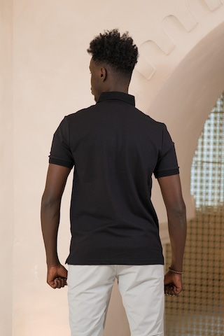 Paul Martin Örme Polo Yaka Regular Fit Pamuklu Ve Likralı T-shirt Siyah
