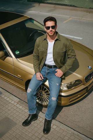 Erkek Oversize Jean Gömlek Haki 001