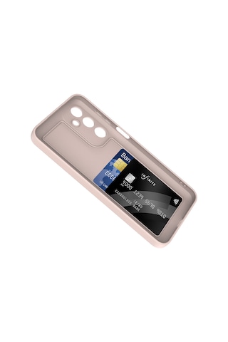 Samsung Uyumlu Galaxy A16 Kılıf Kamera Korumalı Kartlık Hazneli Zore Vitra Kapak Pembe