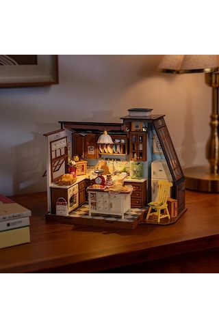 Rolife Dg172 Mutfak Odası Baking Kitchen Dıy Minyatür Maket Model Seti Mini Dollhouse 3d Model Kit Detaylı Dekoratif Hobi Seti 3d Puzzle Tiny House