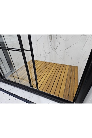 Katlanabilir Ahşap Duş Izgarası (Iroko Ağacı)