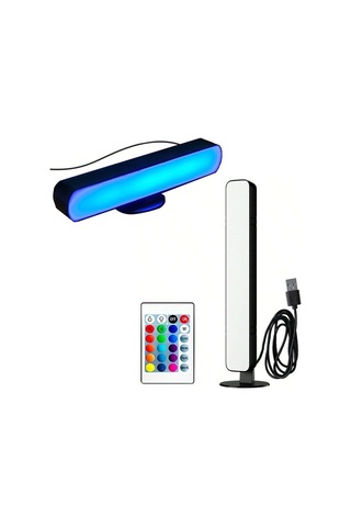 Fosenze Usb Gerişimli Renk Değiştirir Müzik Ritimli Stüdyo Işığı, Uzaktan Kumanda İle Ev Partisi Ambiyans Aydınlatması, Modern Plastik Tasarım, 1 Adet Siyah