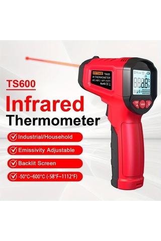 Boatshop1 Hytaıs Ts600 Kızılötesi Termometre Tabancası Yüksek Hassasiyetli -58 F İla 1112 F Red