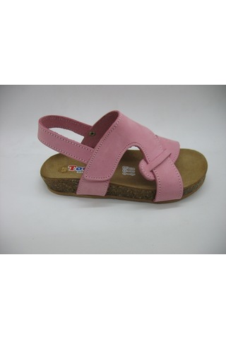 Toddler 256 Anatomik Deri Mantar Taban Çapraz Sandalet 21-25 Pembe