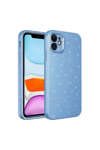 Apple iPhone Uyumlu 11 Kılıf Kamera Korumalı Simli Silikon Üstün Koruma Pazarplus Gri