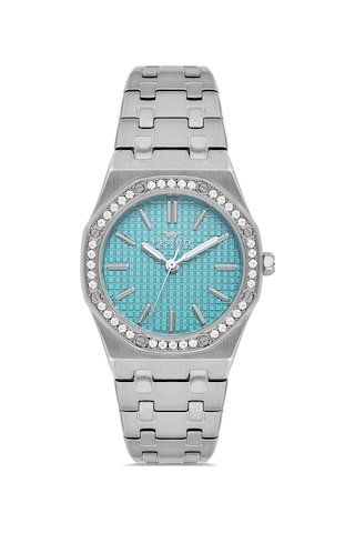 Ferro Fl43029a-a15 Quartz Çelik Gri Turkuaz Kadran 33 Mm Kadın Kol Saati Gri
