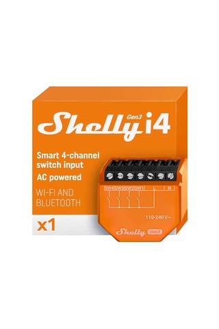 Shelly İ4 Gen3 Akıllı 4 Kanallı Sahne Kontrol Rölesi