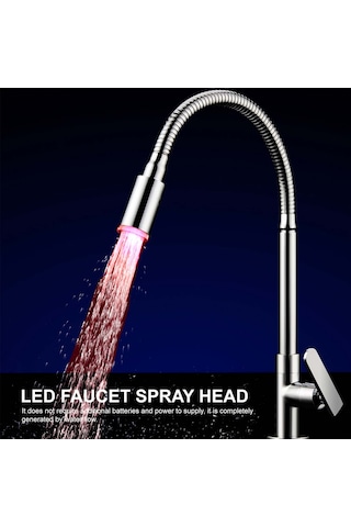 Xiyyadms Led Işıklı Su Dalgalı Faucet M22 Uç 7 Renk Otomatik Değişim/3 Renk Sıcaklık Gösterimi - Su Akışı İle Çalışır, Su Tasarruflu Abs Kasa Diğer