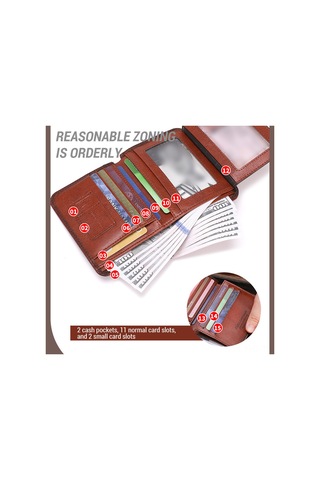 Hangfox Erkek Deri Cüzdan Rfıd Koruma Teknolojili Kahverengi Vintage Dikey Sürücü Ehliyeti Paralıksı Haki