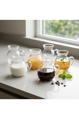 6'li Kulplu Cam Çay Bardağı Seti - Şeffaf Ve Modern Tasarımlı Isıya Dayanıklı Çay Takımı 180ml Çok Renkli