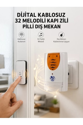Northcity Kablosuz Kapı Zili - 32 Melodi Seçeneği İle Ev Ofis İçin Yeni Nesil Çözüm