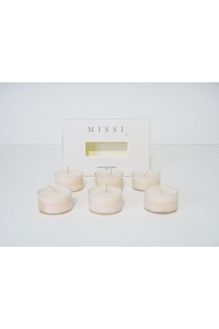 Missi Yasemin Kokulu Bitkisel Tealight Mum Seti 6'lı Beyaz