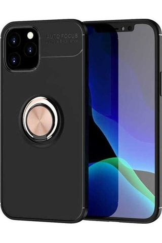 Apple Uyumlu iPhone 12 Pro Kılıf Zore Ravel Silikon Kapak Siyah-Rose Gold
