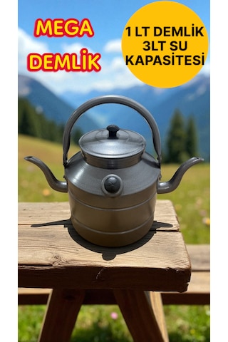 Avcı, Çoban, Kampçı, Çift Taraflı Çaydanlık, Süzekli 4 Litre Gri