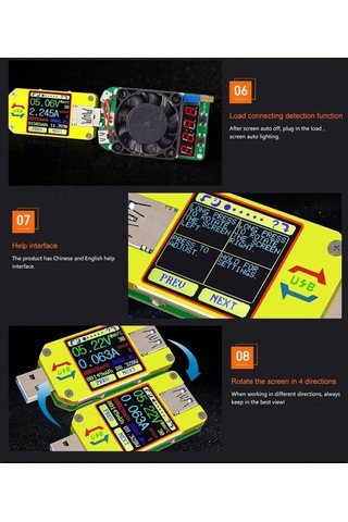 Didadodo App Usb 3.0 Lcd Ekran Voltmetre Ampermetre Kablo Direnç Test Cihazı İçin Rd Um34, Yüksek Hassasiyetli