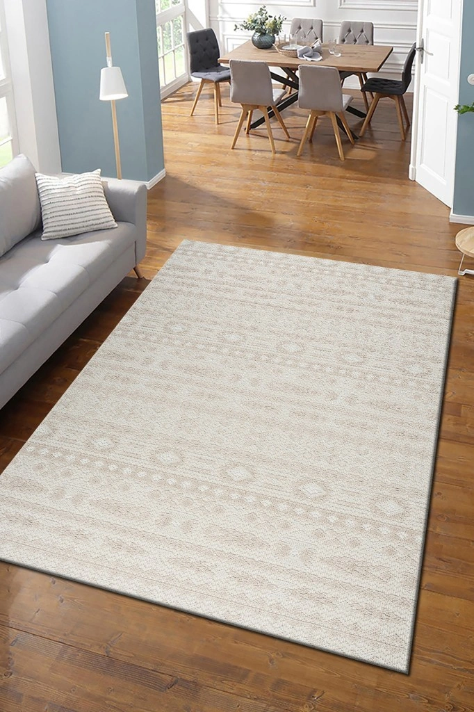 Modern Tasarımlı Jüt Dokuma Loop Sisal Bej Renk Halı Bej