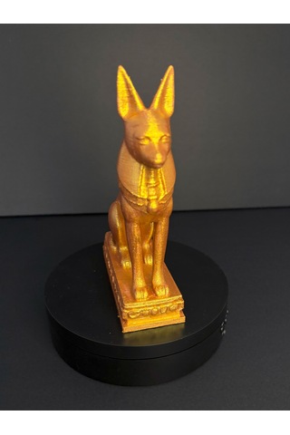 Antik Altın Renkli Anubis Heykeli Dekoratif Obje Mısır Temalı Heykel