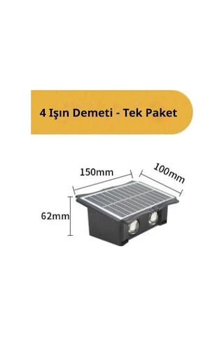 Opulentliving Çift Taraflı Güneş Solar 2 Lambalı Bahçe Duvar Rgb Aydınlatması Su Geçirmez 4 İşın Altın Altın