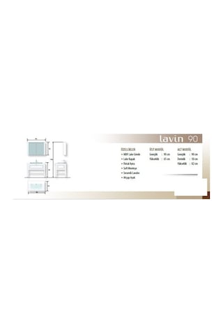 Evros Lavin 90 Cm Banyo Dolabı Beyaz