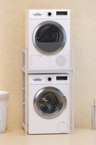 Çamaşır Makinası Ve Kurutma Makinası Rafı Banyo Düzenleyici Raf Beyaz
