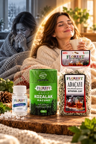Mentol Kristali 15 G + Andız Kozalak Macunu 230 G + Adaçayı 40 G 3'lü Bitkisel Ürün Seti