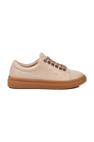 Pierre Cardin Krem Bağcıklı Kaymaz Taban Kadın Casual Ayakkabı Pc-55071 Z Krem