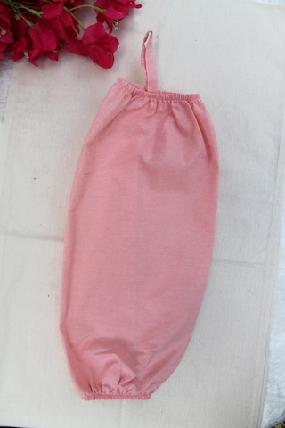 Emtory Home Pembe Çift Lastikli Keten Poşetlik Mutfak Düzenleyici