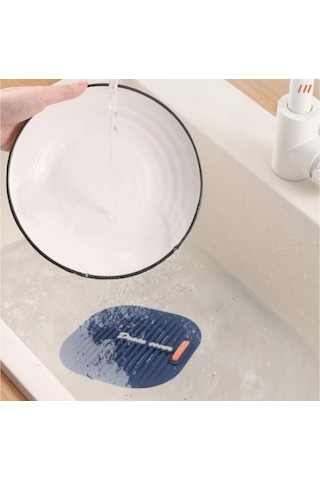 Süzgeçli Lavabo Gider Koruyucu Mat Gri Renkli