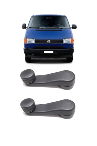 Vw Transporter T4 1995-03 Uyumlu Manuel Çevirmeli Cam Açma Kapama Kolu Siyah 2 Adet Takım