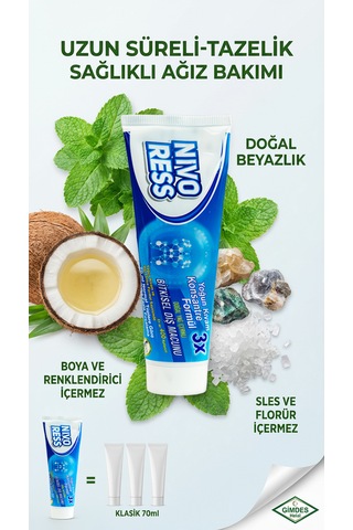 Nivoress Bitkisel Florürsüz Gimdes Sertifikalı Doğal Diş Macunu 160 G