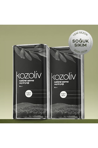 Kozoliv Soğuk Sıkım Naturel Sızma Zeytinyağı Teneke 2 x 5 L