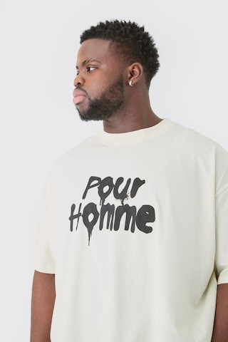 T-shirt - Pour Homme Baskılı Oversize Bisiklet Yaka Kısa Kol Siyah Tişört Beyaz