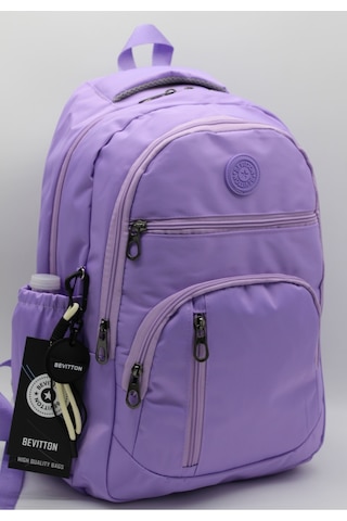Lila Unisex Okul Çantası Su Geçirmez Kumaş Unisex Okul Sırt Çantası 1700 Mor