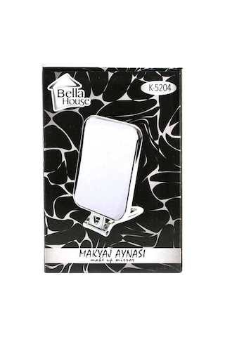 Bella House K-5204 Makyaj Aynası 15x11.5cm Gümüş Dikdörtgen Çift Taraflı Katlanır Ayaklı Diğer