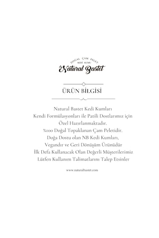 Natural Bastet Topaklanan Çam Pelet Kedi Kumu 2 x 10 L