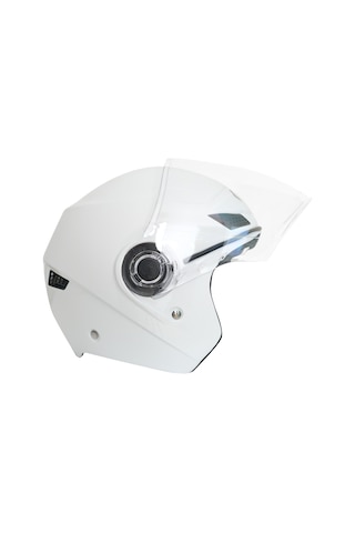 Gp Gx Mks005-Pw Şeffaf Vizörlü Motosiklet Yarım Kask Beyaz
