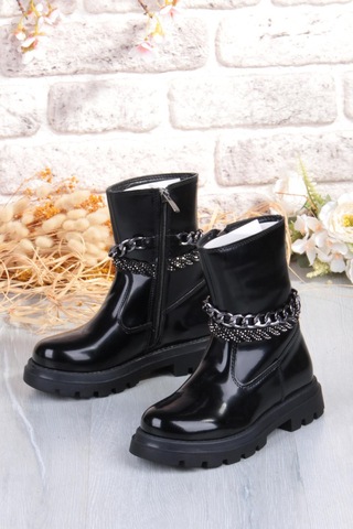 Fort Cool Duru Anatomik Sıcak Astar Kaymaz Taban Kız Çocuk Çizme Siyah