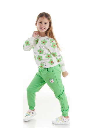 Ahengim Kids Kız Çocuk Eşofman Takımı Çiçek Baskılı Alt Üst İkili Takım Pamuklu Mevsimlik Ak2502 001